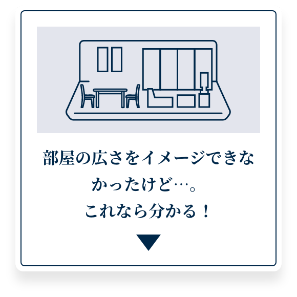 部屋の広さをイメージできなかったけど…。これなら分かる！